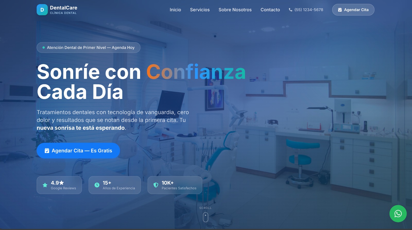 Ejemplo de landing para Clínica Dental